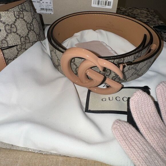 Gg Marmont Wide Belt Gg Canvas - Picture 5 of 8